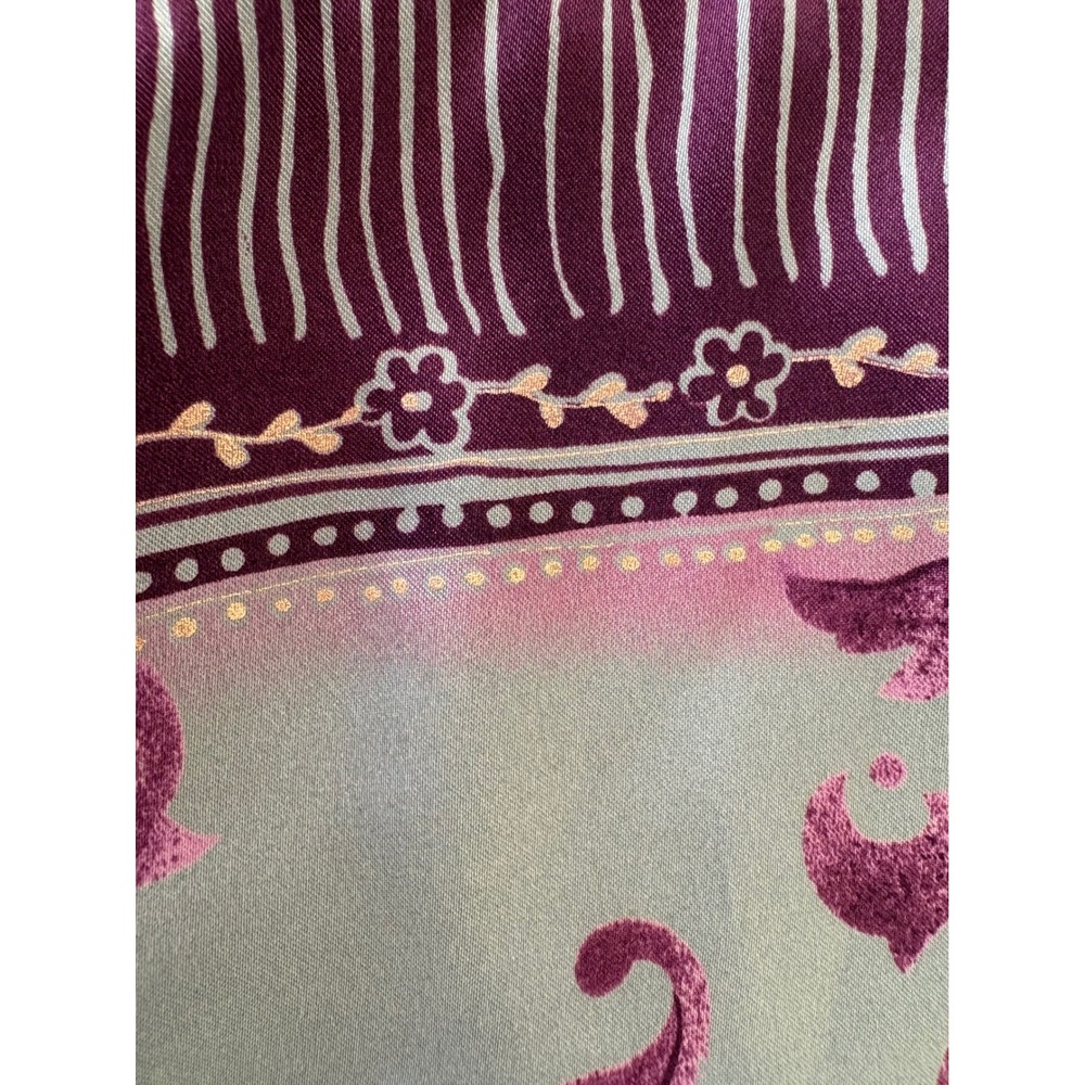 Halston Satin Long Robe Floral Wrap Kimono Loungewear Regencycore Boho L/XL - Picture 5 of 11